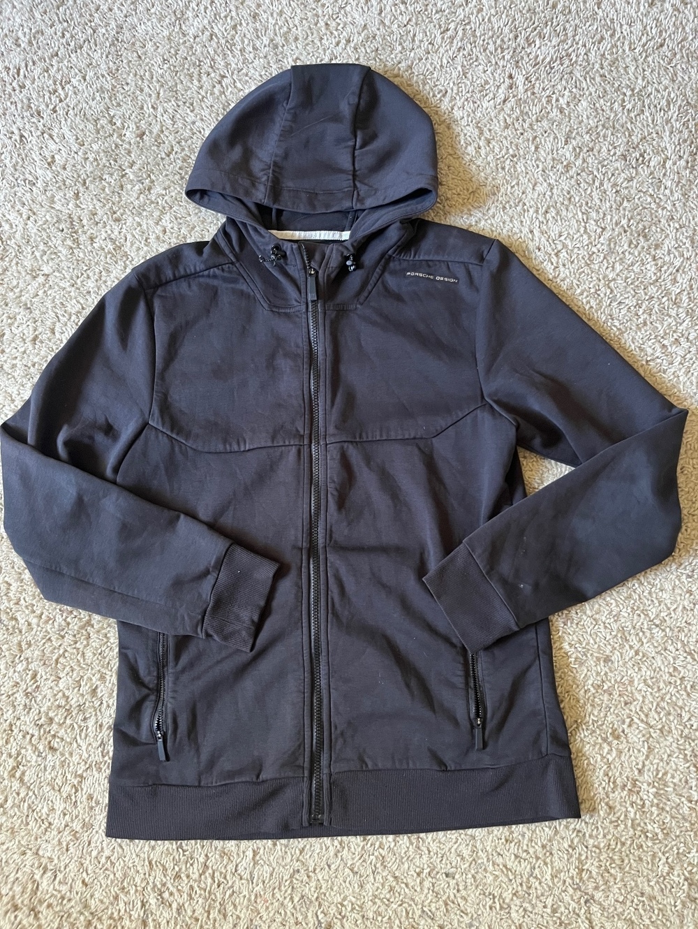 Porsche Design Performance Black Hooded Zip-Up Jacket Medium